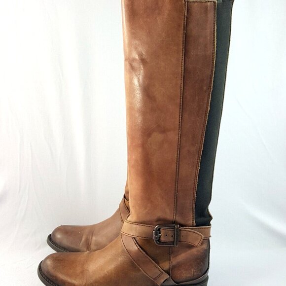 Vince Camuto Women's Knee High Riding Boots Brown Distressed Leather  Size 6.5 - Picture 5 of 11